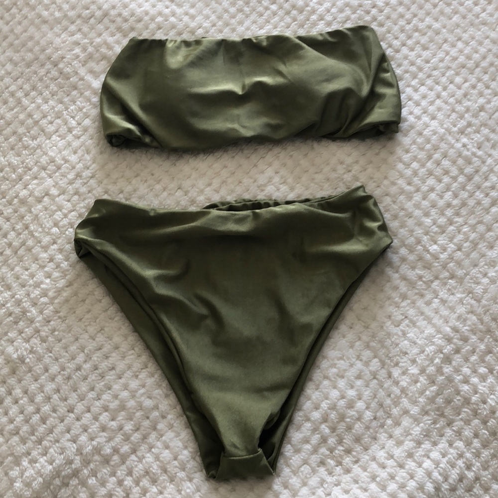 Bandeau and high waisted bikini set